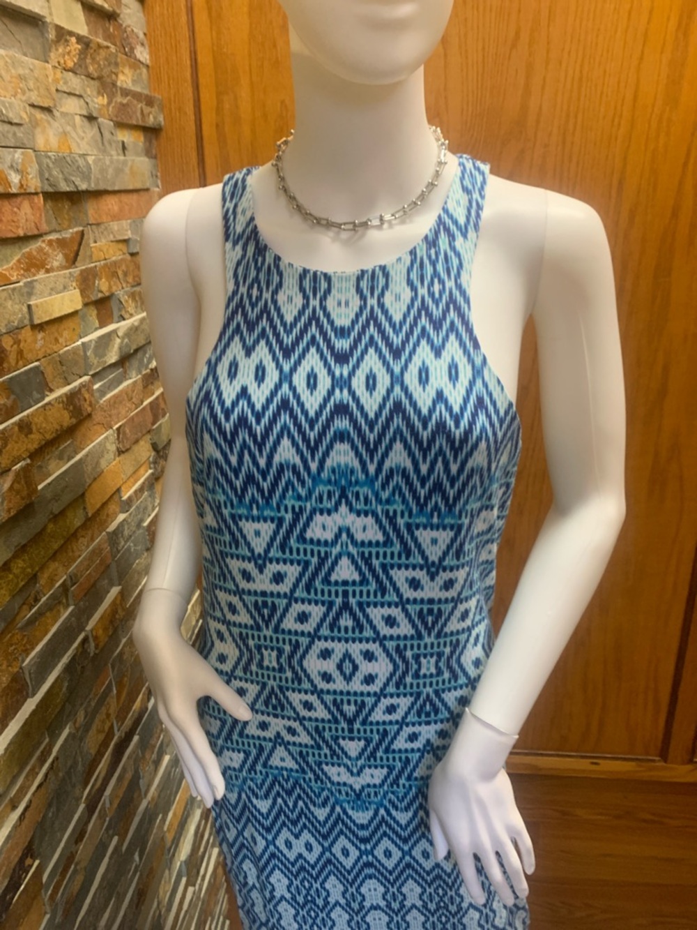 Tart Blue, Teal & White Abstract Print dress 64 - Picture 3 of 5